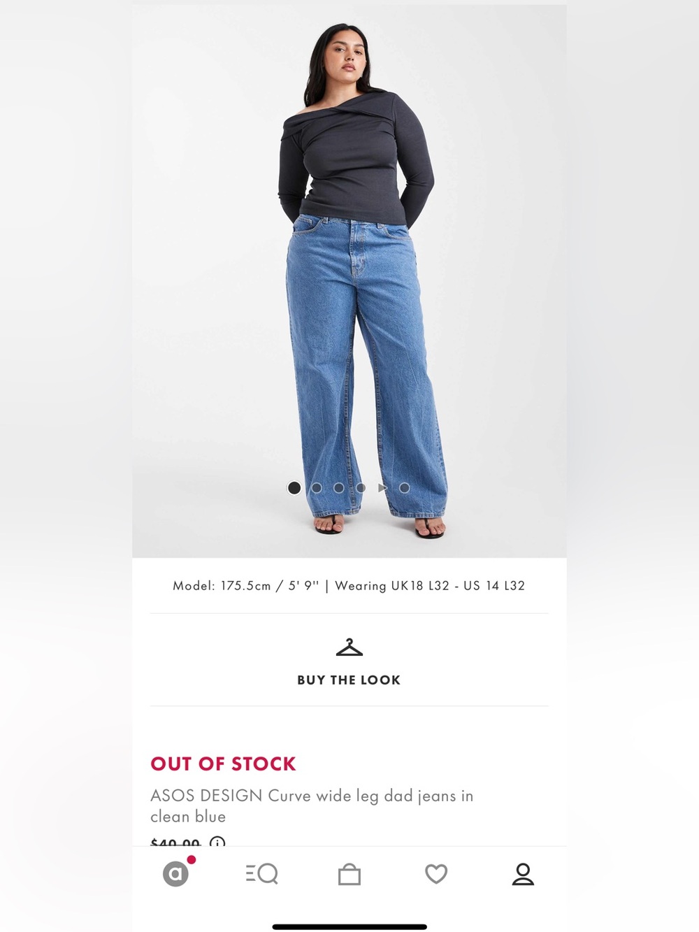ASOS DESIGN Curve Wide Leg Dad Jeans in Clean Blue
